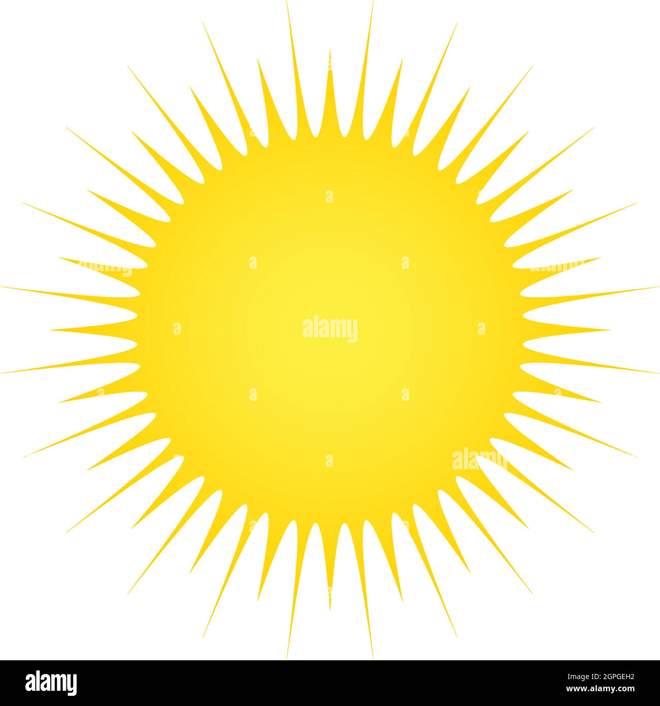 Vettore simbolo sole o Sunshine su sfondo bianco isolato. Illustrazione Vettoriale