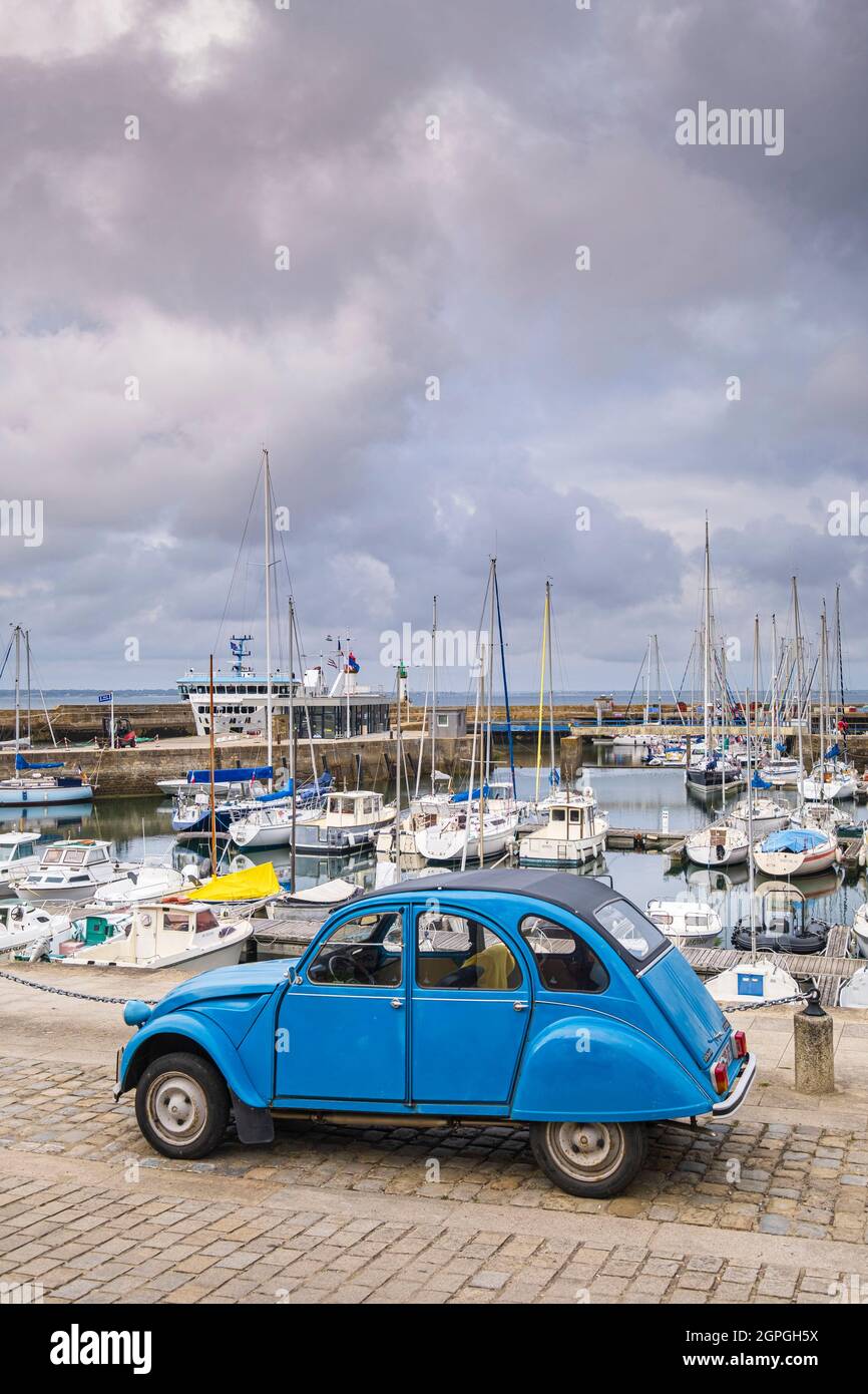 Francia, Morbihan, Groix Island, Port Tudy, il porto Foto Stock