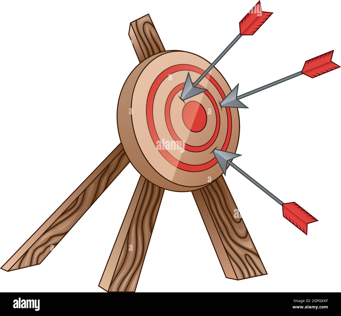 Bersaglio tiro con l'arco e frecce Illustrazione Vettoriale
