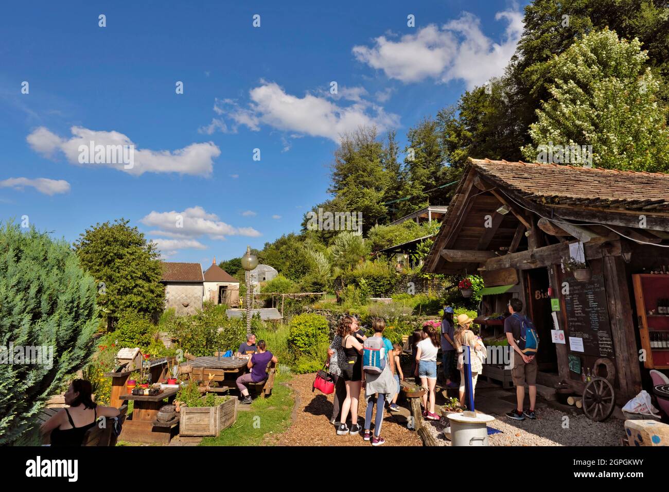 Francia, Vosgi, Plombieres les Bains, i giardini terrazzati, parco-giardino, Il Chalot Foto Stock