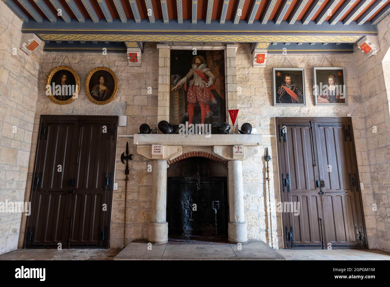 Francia, Haute Saone, Ray sur Saone, Ray sur Saone castello, ritratto di Claude Francois baron de Ray Foto Stock