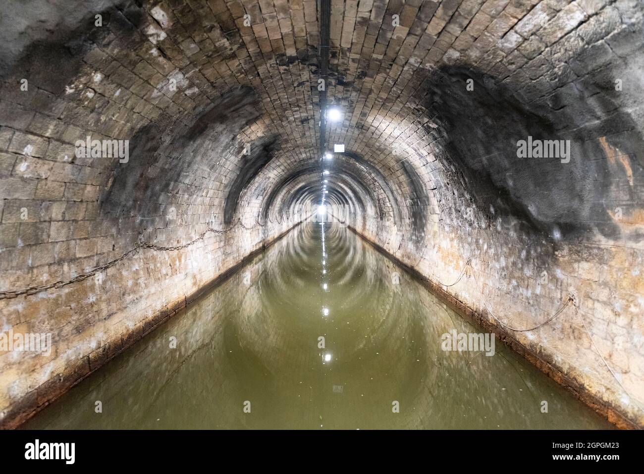 Francia, Haute Saone, Scey sur Saone, Saint Albin tunnel misura 681m, creato sotto Napoleone III Foto Stock
