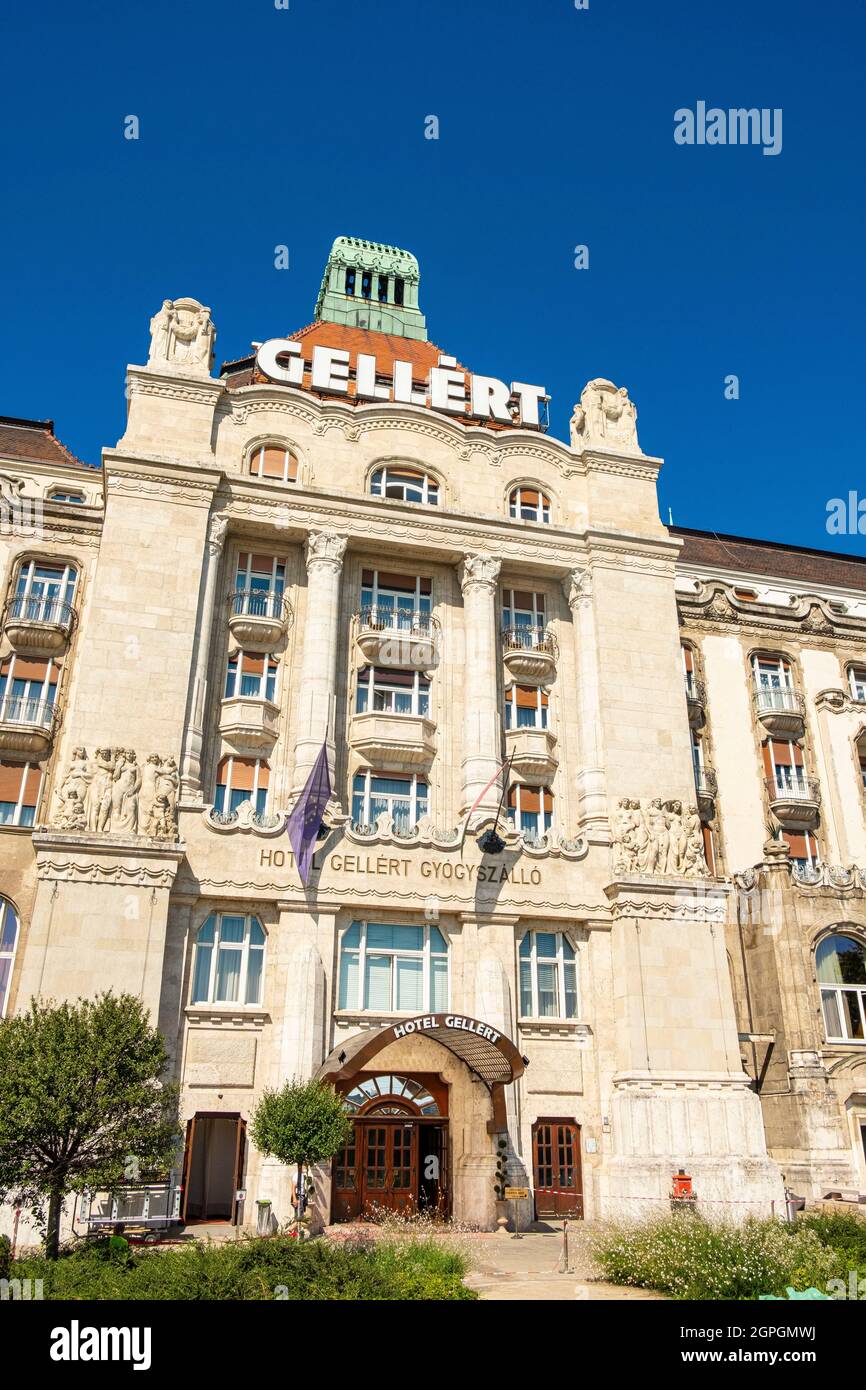 Ungheria, Budapest, dichiarata Patrimonio Mondiale dell'Umanità dall'UNESCO, quartiere di Buda, bagni e Hotel Spa Gellert con il suo arredamento in stile Art Nouveau Foto Stock