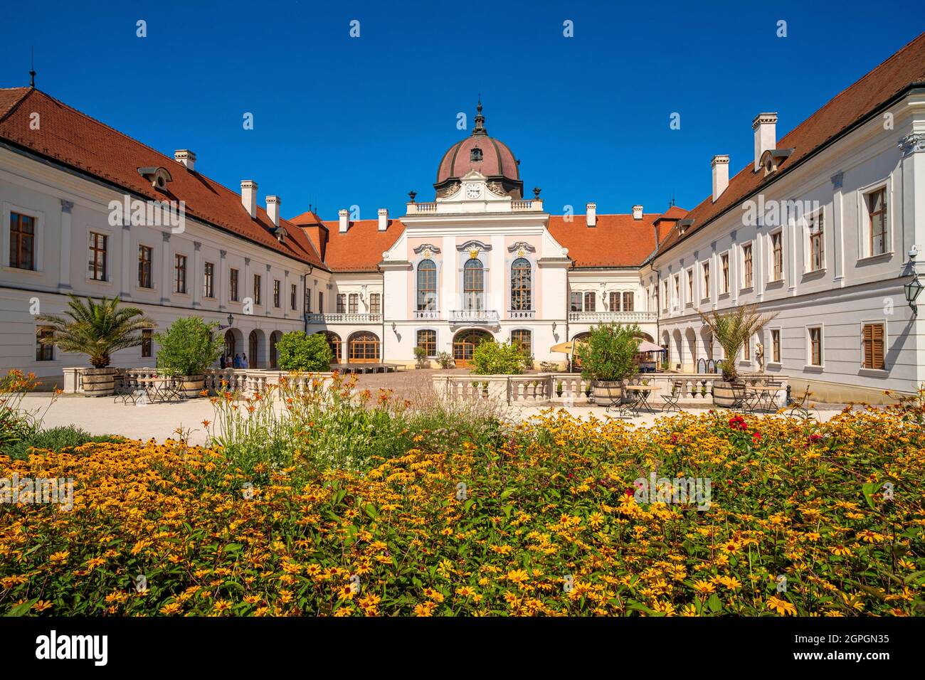 Ungheria, intorno a Budapest, Godollo, castello reale barocco di Gödöllö, residenza estiva di Sissi (Regina Elisabetta) Foto Stock