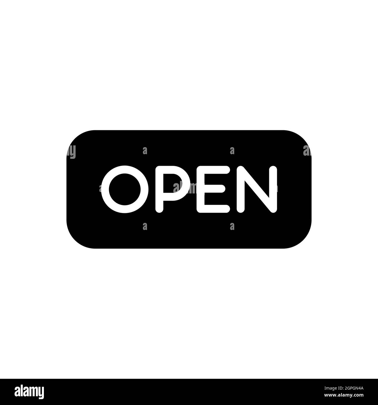 Aprire l'icona Vector glyph su sfondo bianco Illustrazione Vettoriale