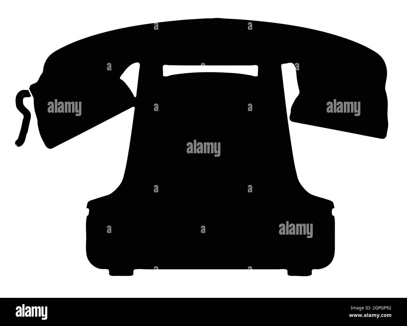 Vecchia silhouette del telefono Illustrazione Vettoriale