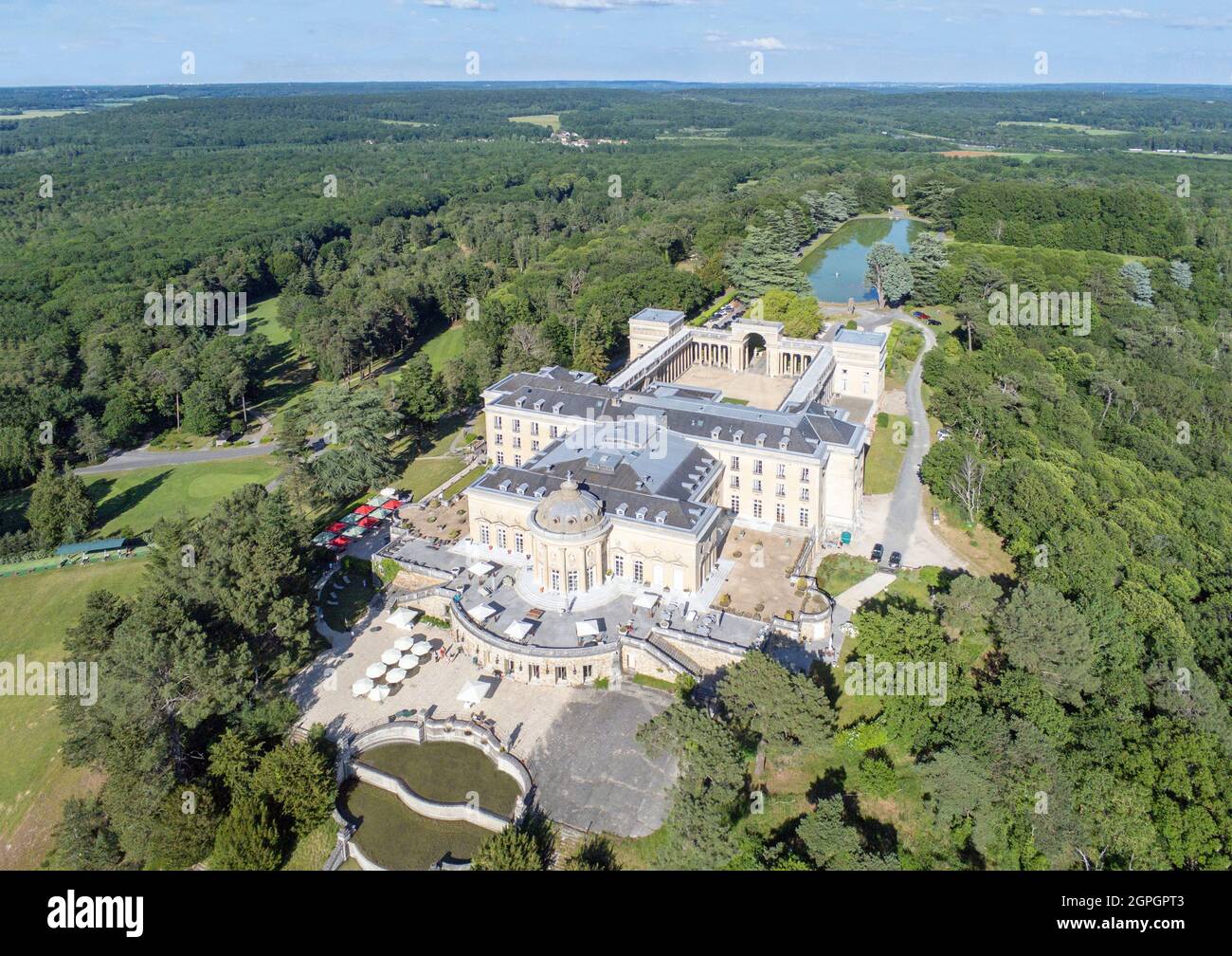 Francia, Yvelines, Saint-Arnoult, Rochefort-en-Yvelines, il castello di Porgès de Rochefort-en-Yvelines o il castello di Neuf de Rochefort-en-Yvelines Foto Stock