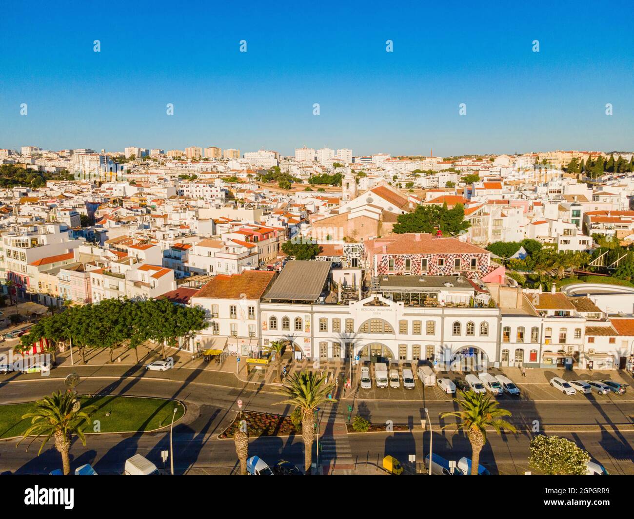 Portogallo, Algarve, Lagos (vista aerea) Foto Stock