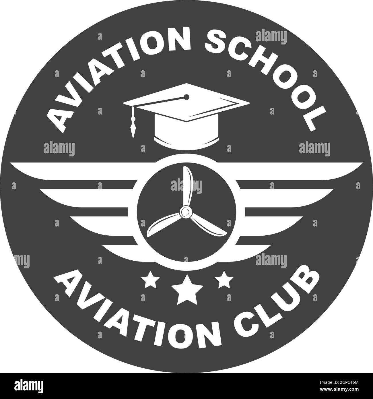 disegno di illustrazione vettoriale dell'accademia di aeronautica Illustrazione Vettoriale