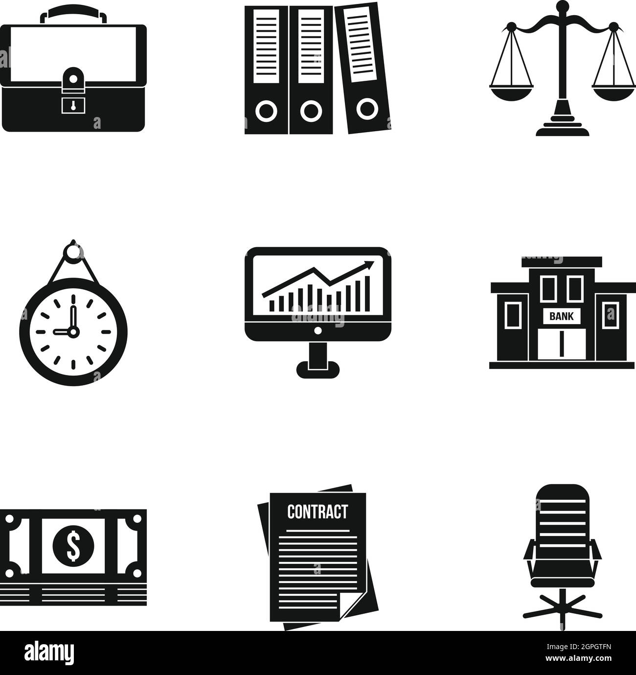 Marketing set di icone, stile semplice Illustrazione Vettoriale