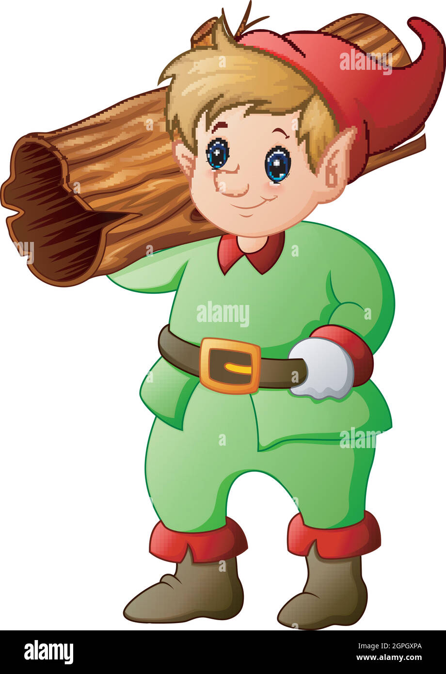 Gnome da giardino con tronchi vuoti Illustrazione Vettoriale