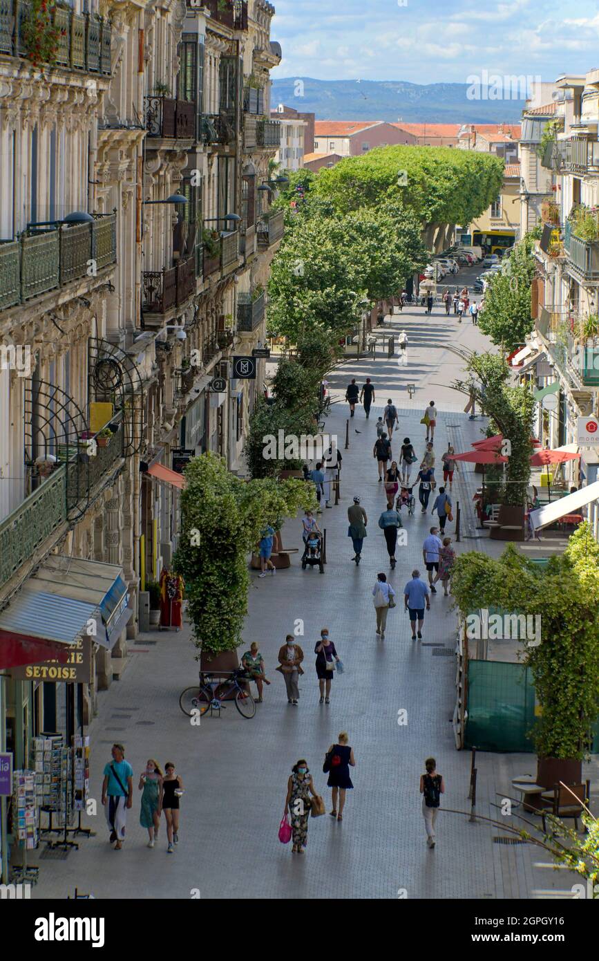 Francia, Herault, Sete, strada Alsazia Lorena, sito della vecchia stazione di polizia, Brassens percorso dove il cantante è stato interrogato con i suoi amici a seguito di un furto di gioielli Foto Stock