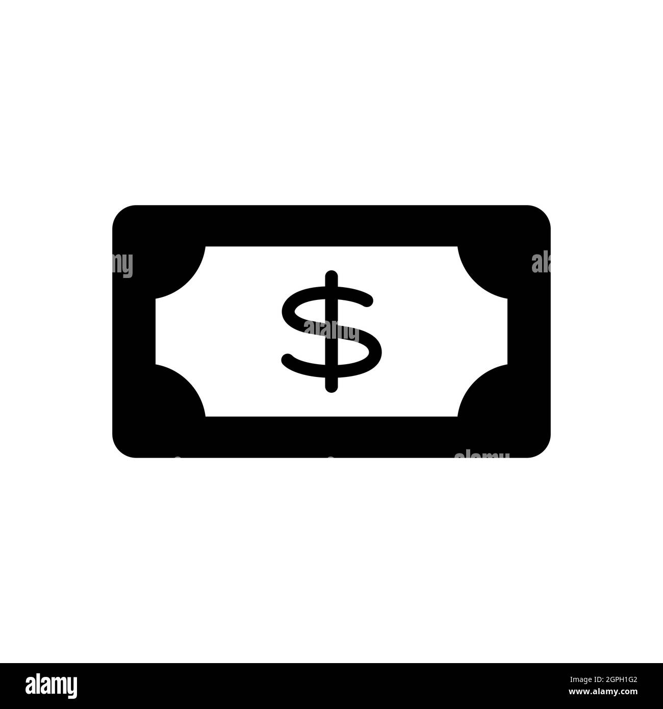 Icona del glifo del vettore delle banconote in dollari Illustrazione Vettoriale