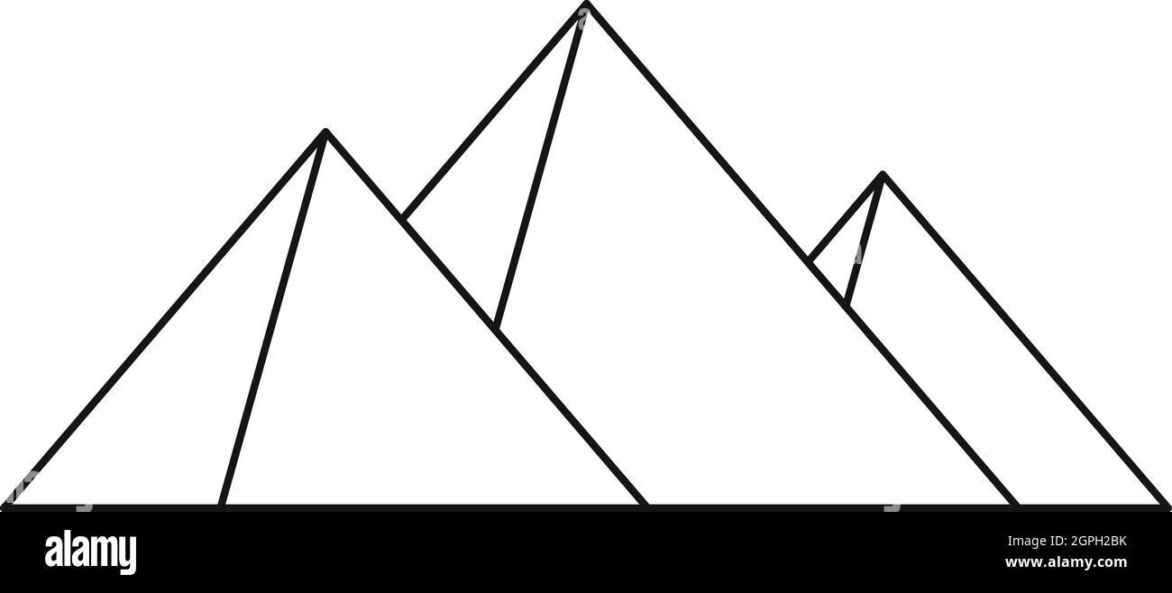 Grandi Piramidi, l'icona di stile di contorno Illustrazione Vettoriale