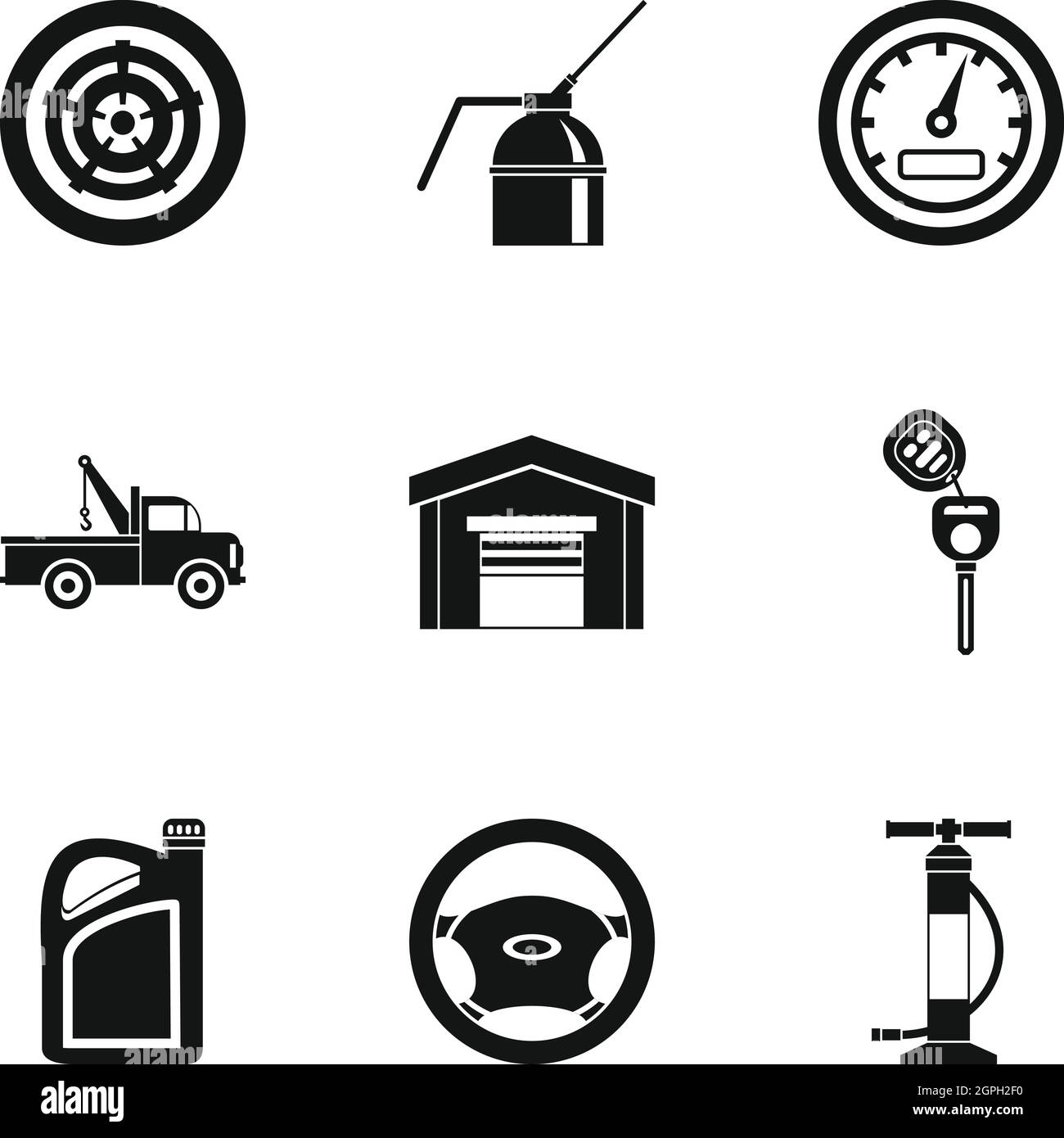 Manutenzione Auto set di icone, stile semplice Illustrazione Vettoriale