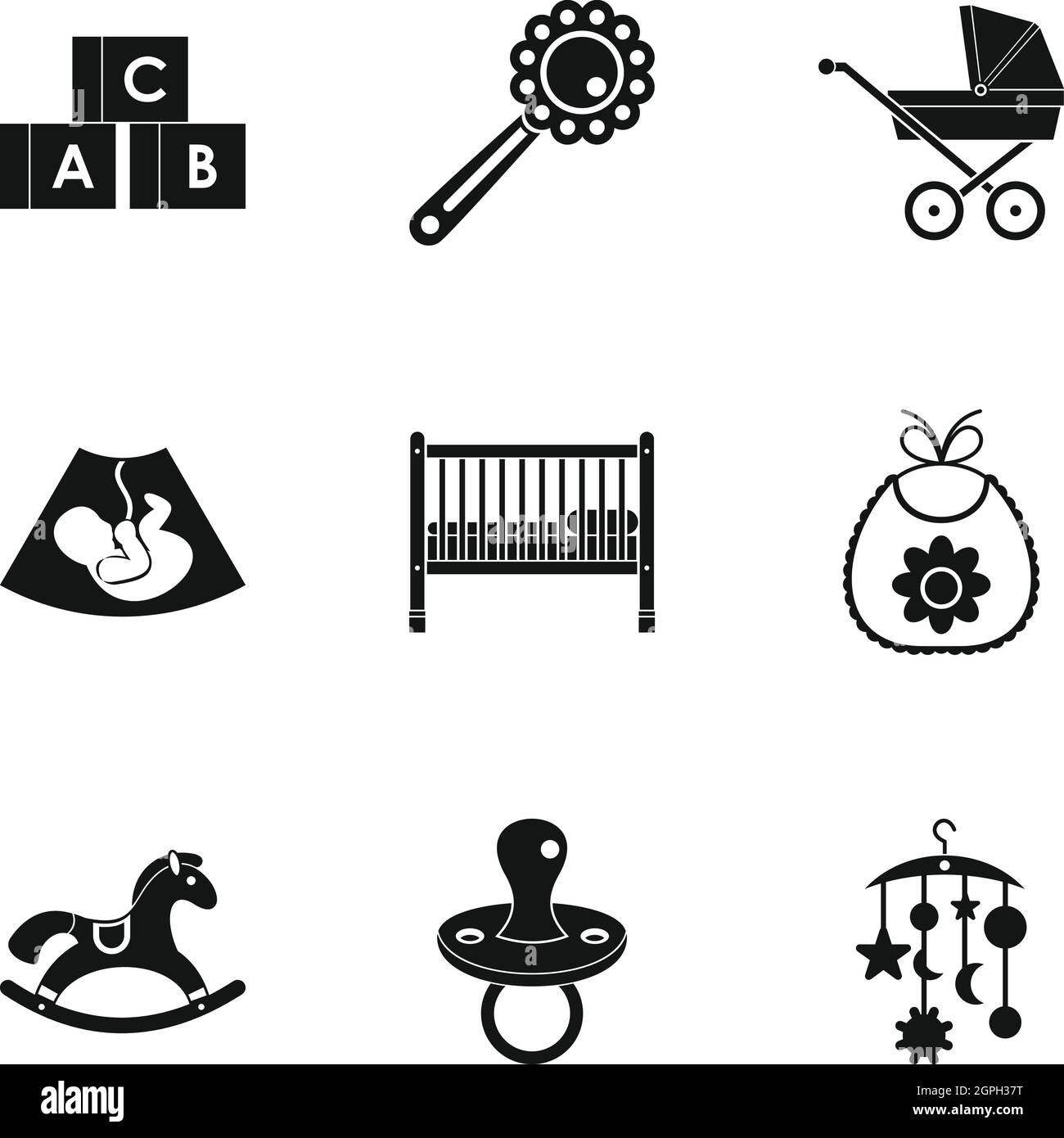Baby set di icone, stile semplice Illustrazione Vettoriale