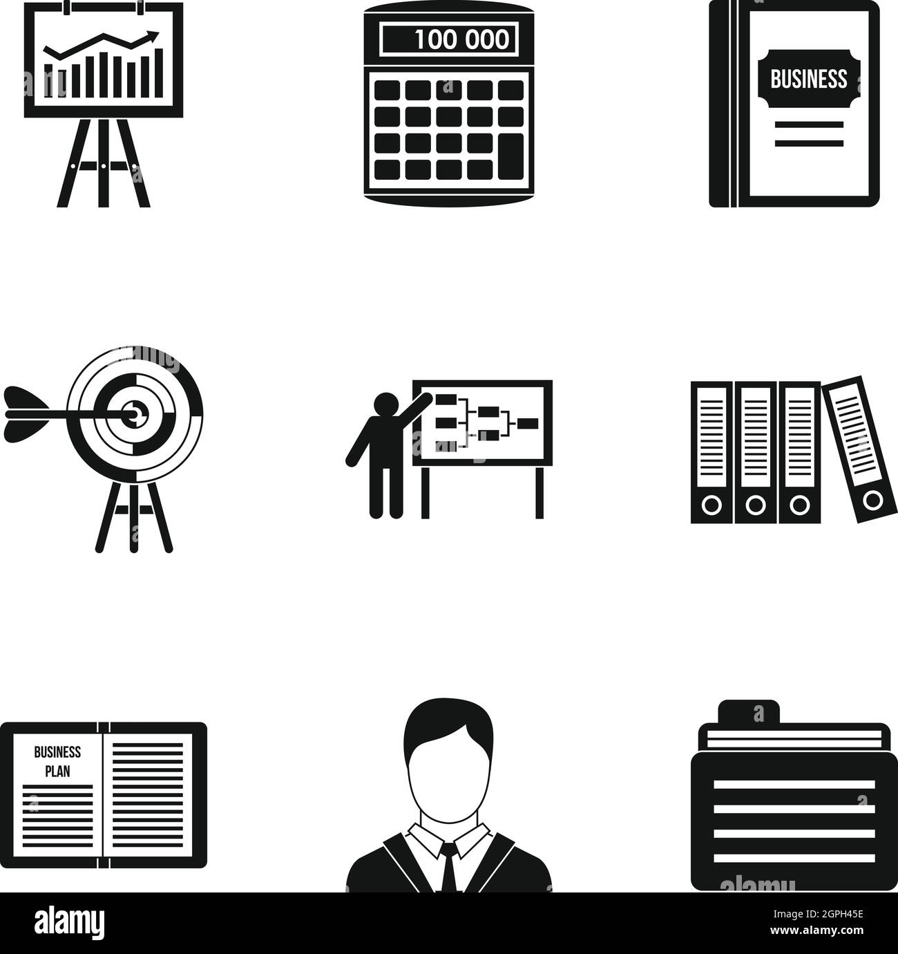 Business set di icone, stile semplice Illustrazione Vettoriale