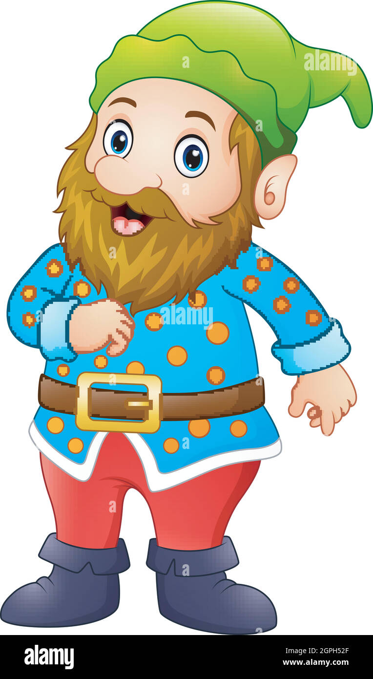 Cartoon felice gnome Illustrazione Vettoriale