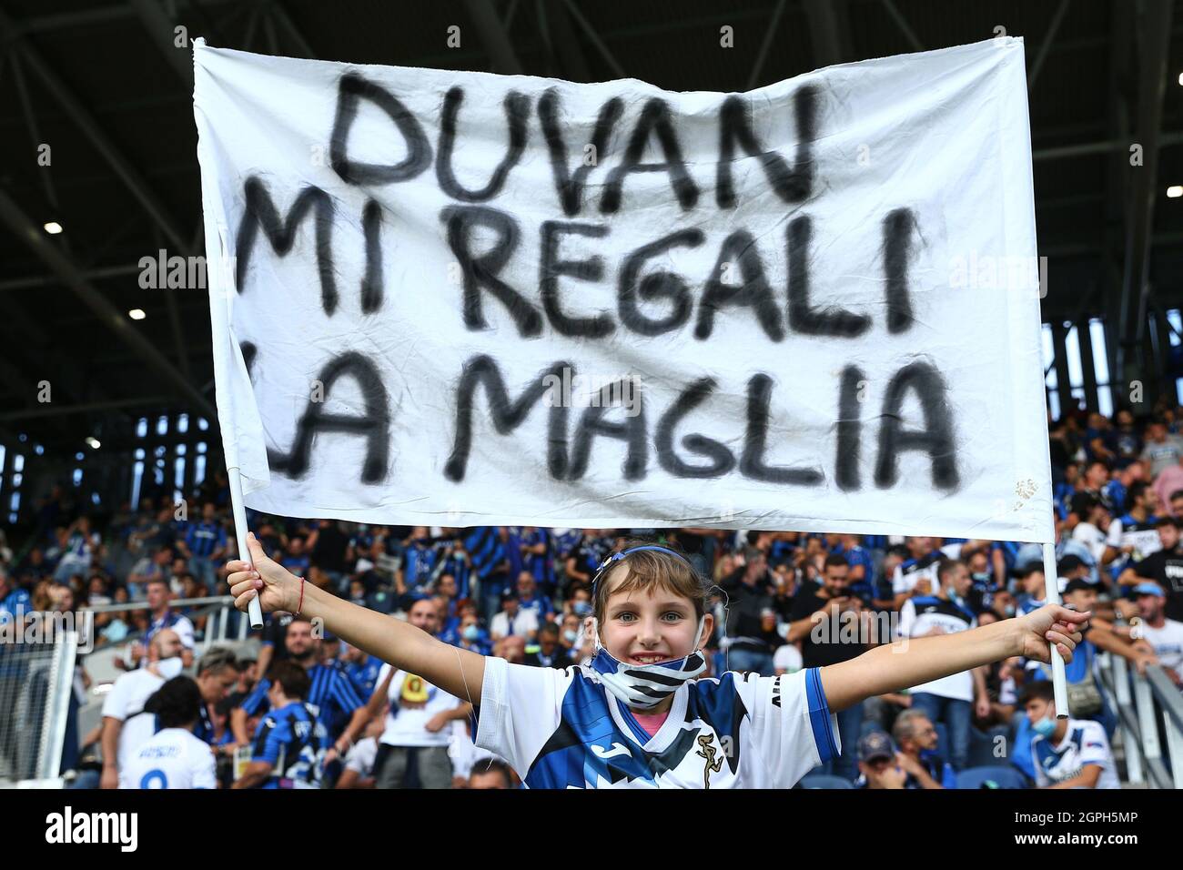 Bergamo, Italia. 29 settembre 2021. Atalanta sostenitori durante Atalanta BC vs Young Boys, UEFA Champions League partita di calcio a Bergamo, Italia, Settembre 29 2021 credito: Agenzia indipendente di Foto/Alamy Live News Foto Stock