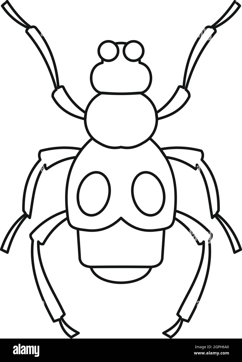 Beetle icona di insetto, stile contorno Illustrazione Vettoriale