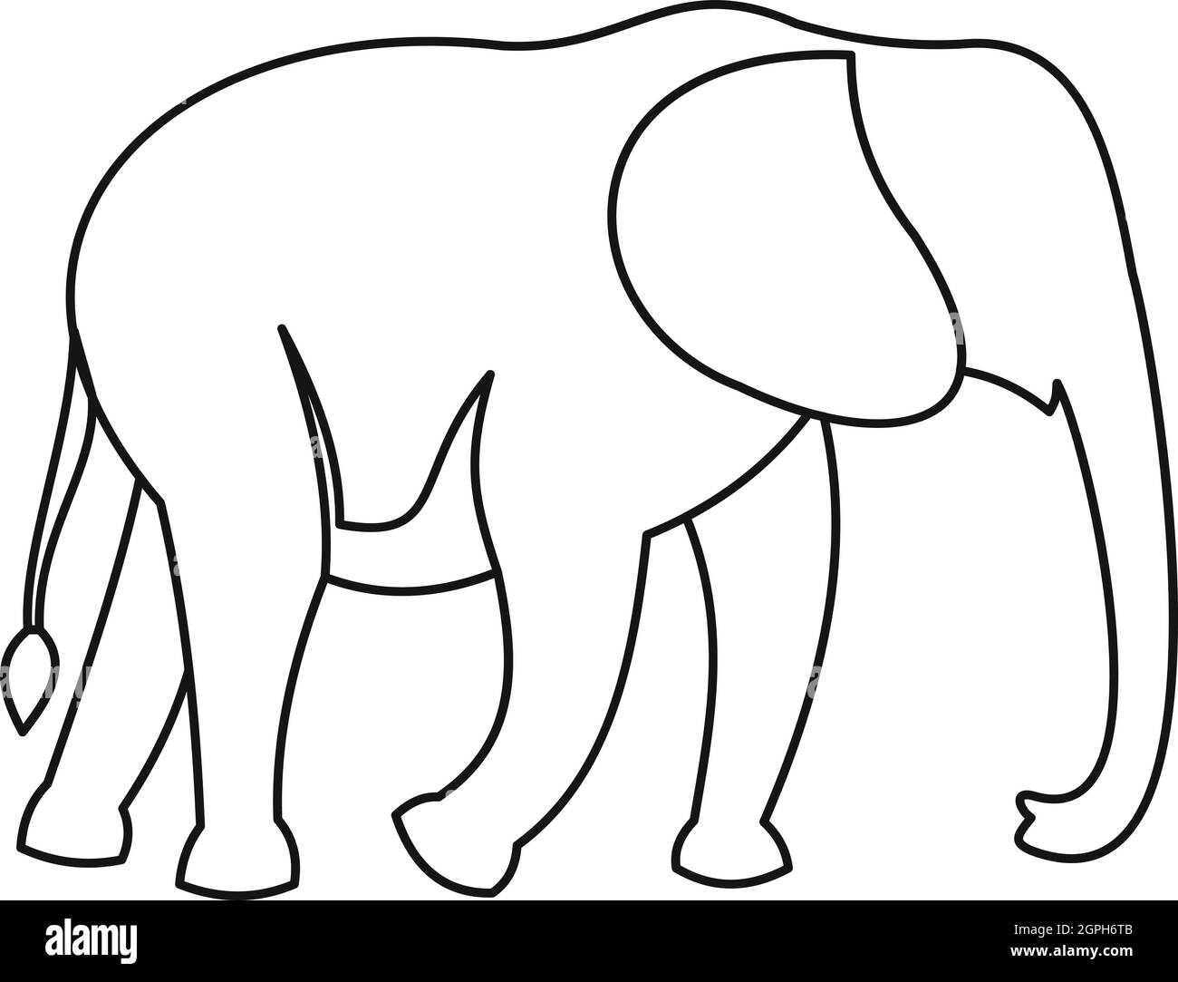 Icona di elefante, stile contorno Illustrazione Vettoriale