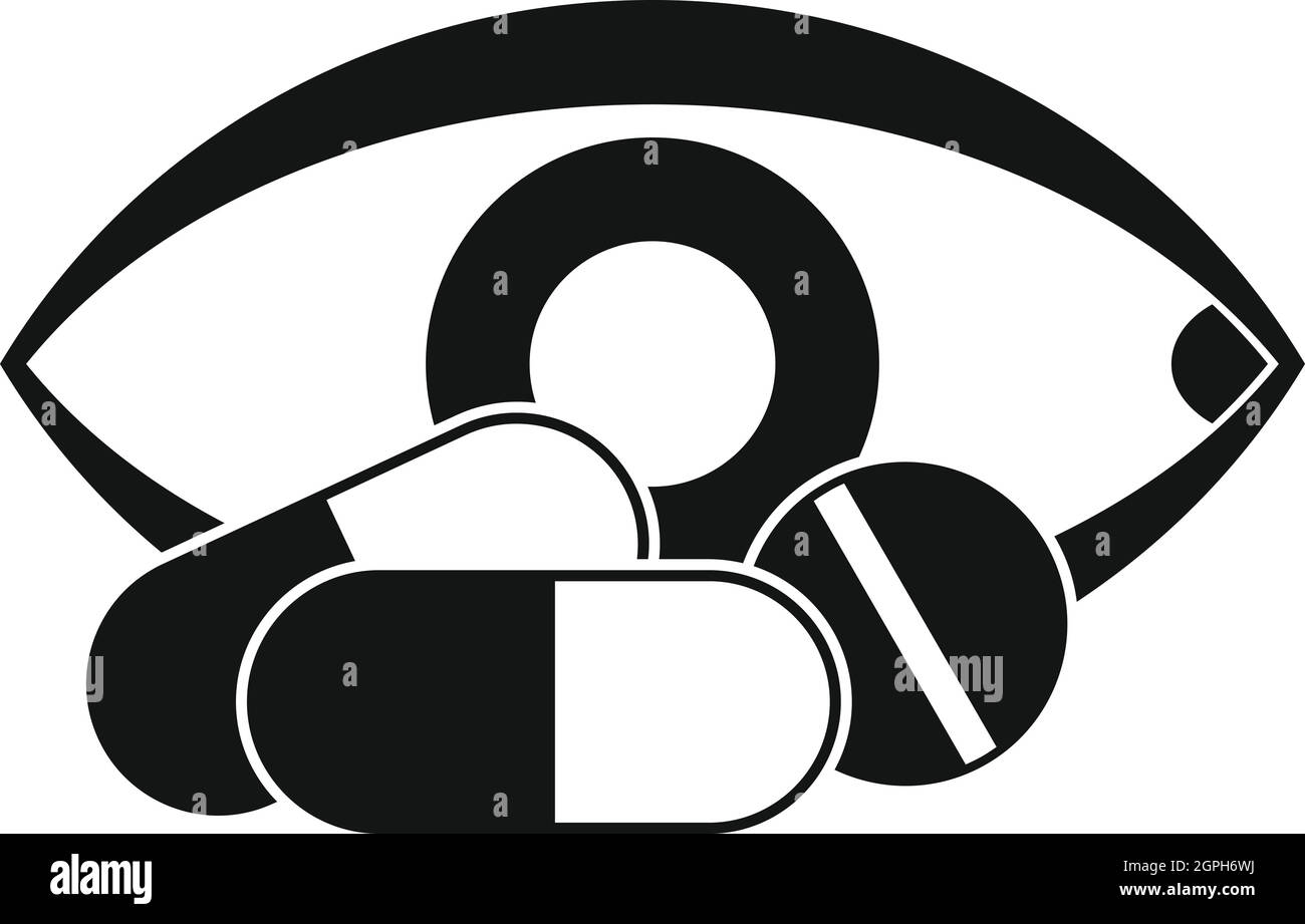 Trattamento dell'icona occhio, stile semplice Illustrazione Vettoriale