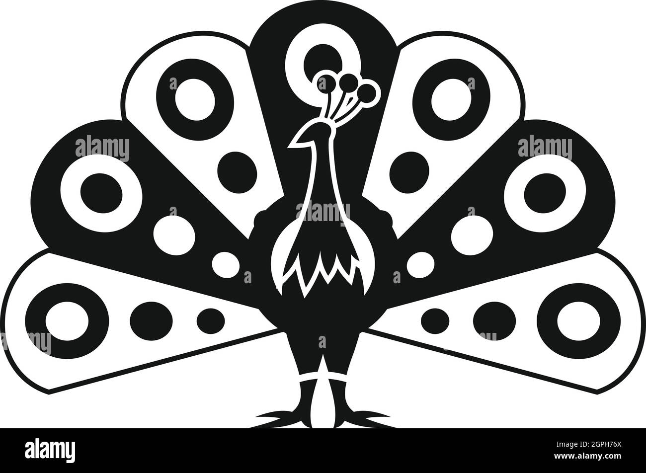 Peacock con flusso di coda, l'icona di stile semplice Illustrazione Vettoriale
