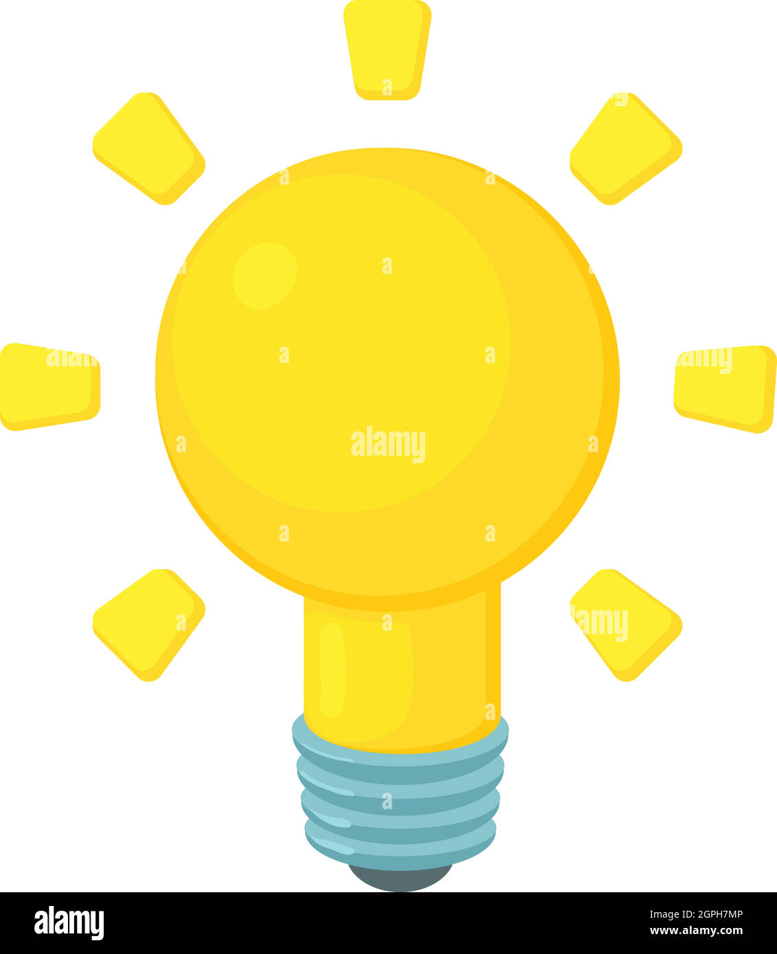 Icona della lampada, in stile cartone animato Illustrazione Vettoriale