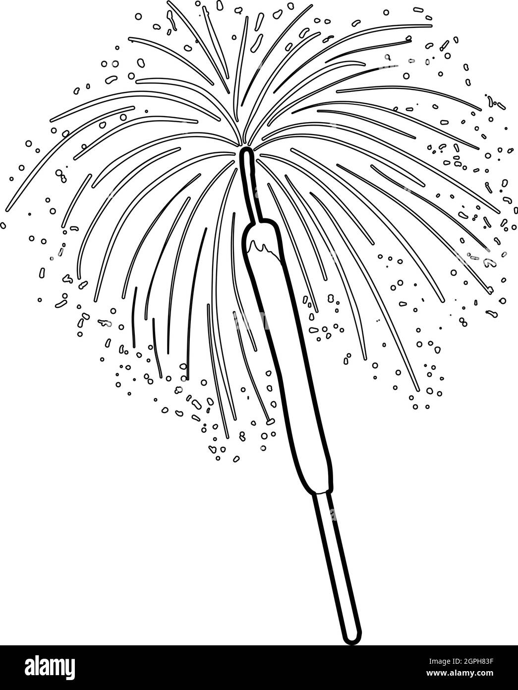 Il Bengala fire icona, stile contorno Illustrazione Vettoriale