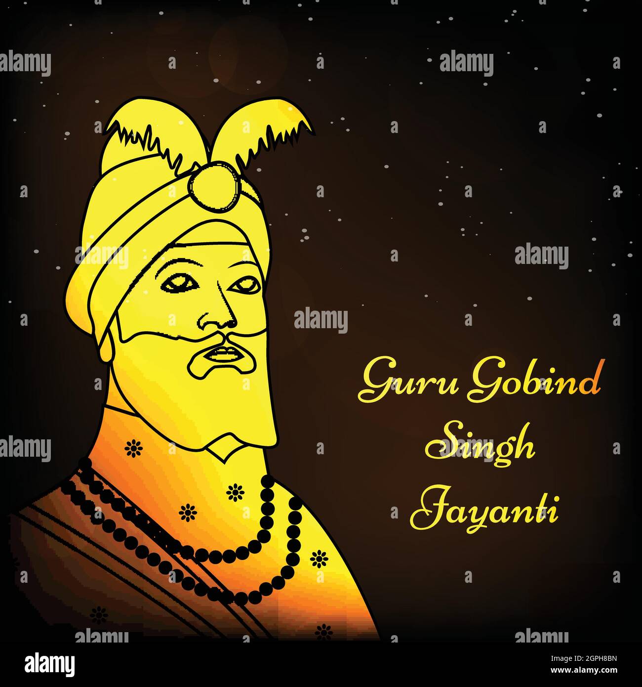 Guru Gobind Singh Jayanti Illustrazione Vettoriale