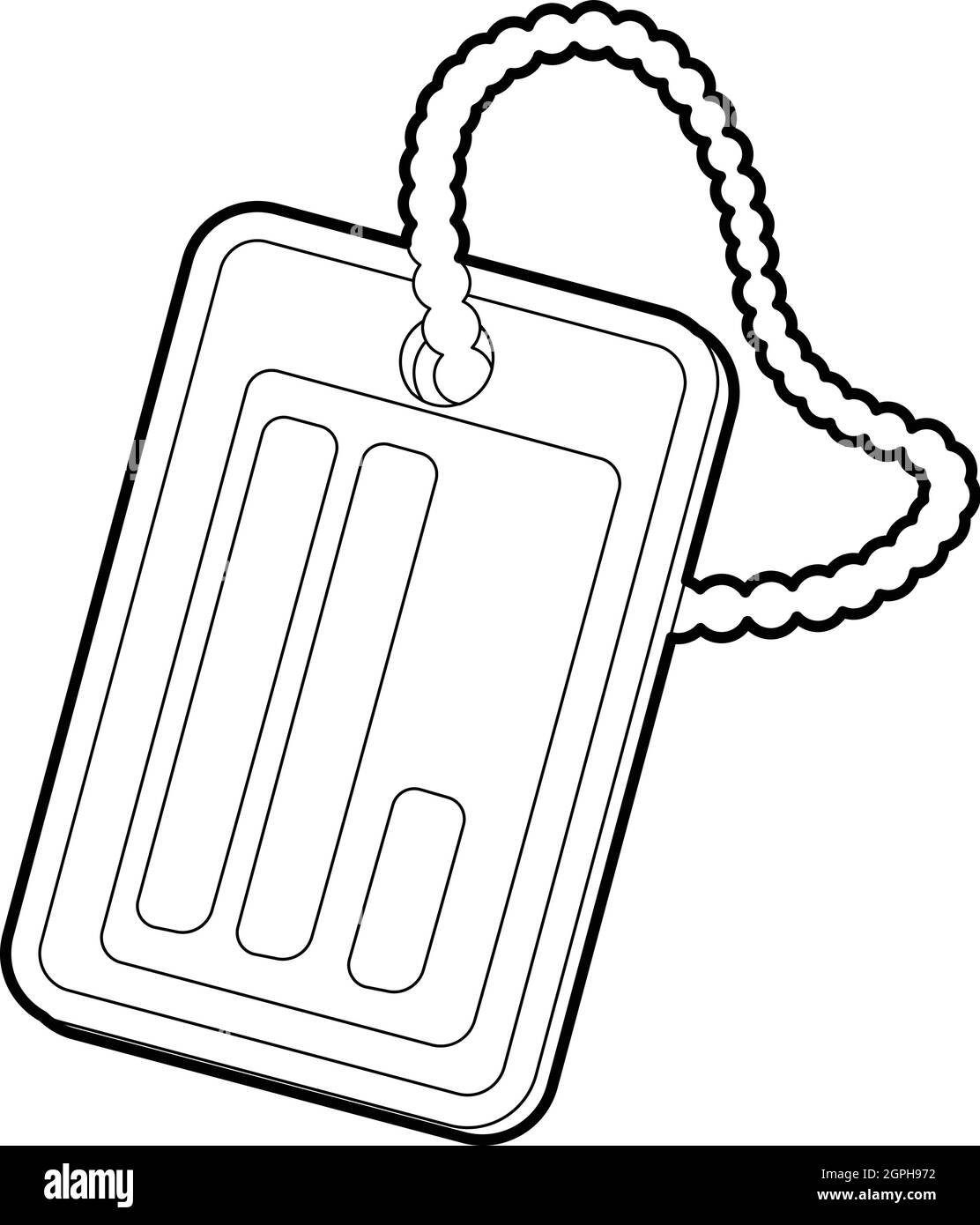 Esercito di identificazione icona badge, stile contorno Illustrazione Vettoriale