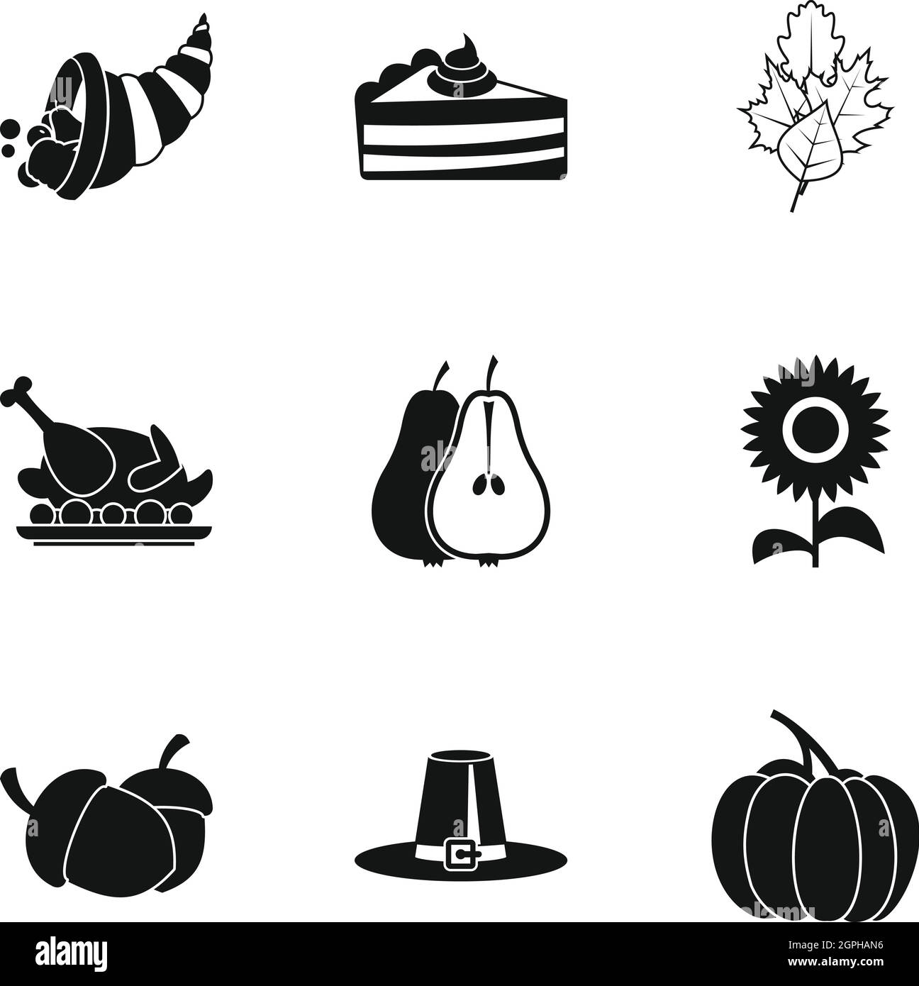 Festival d'autunno di set di icone, stile semplice Illustrazione Vettoriale