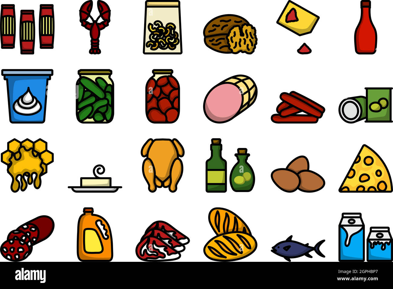 Food Icon Set Illustrazione Vettoriale