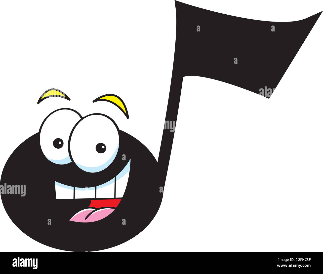 Cartoon illustrazione di una nota musicale. Illustrazione Vettoriale