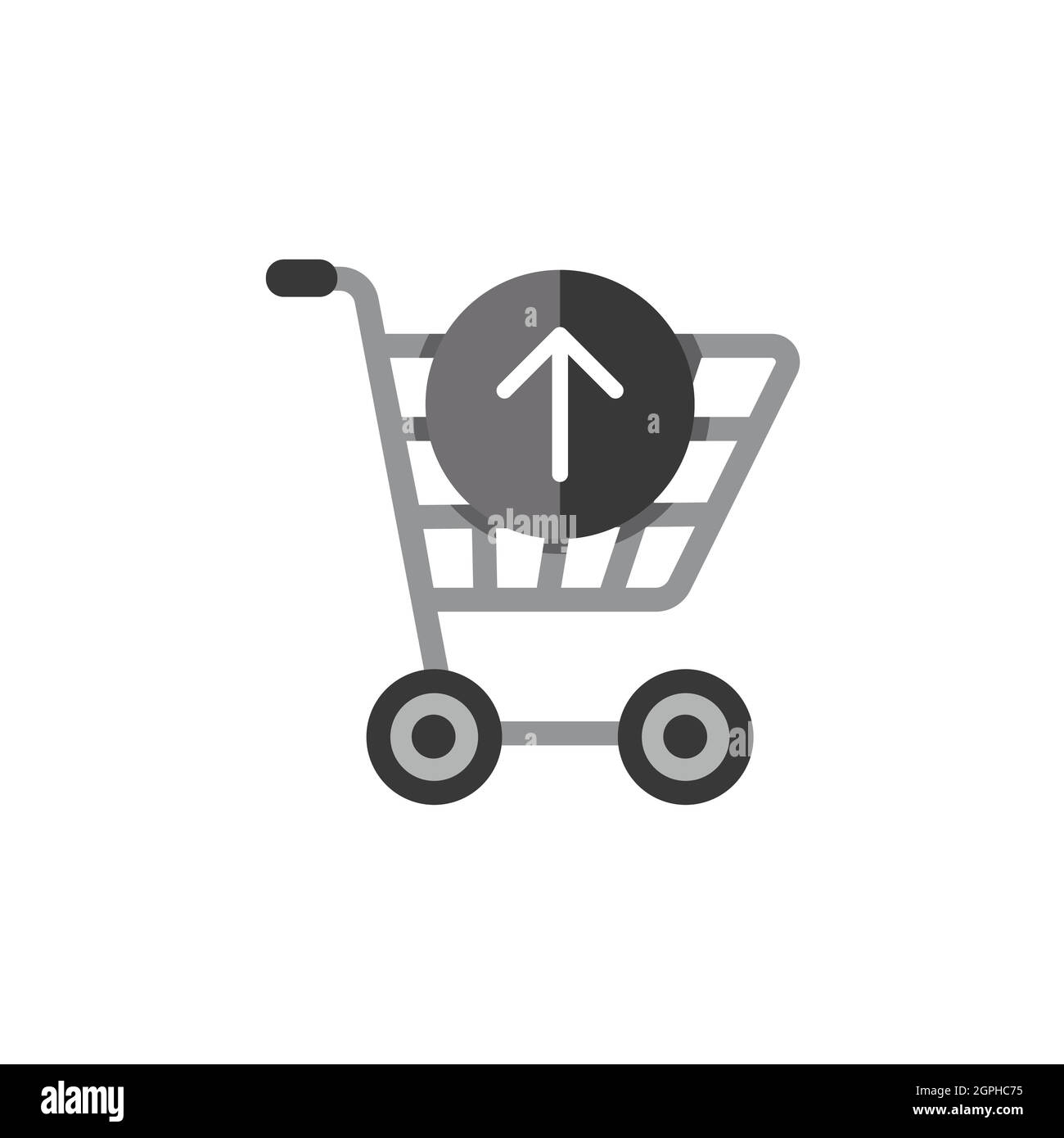 Carrello. Freccia su. Icona a colori piatta. Illustrazione del vettore commerciale Illustrazione Vettoriale