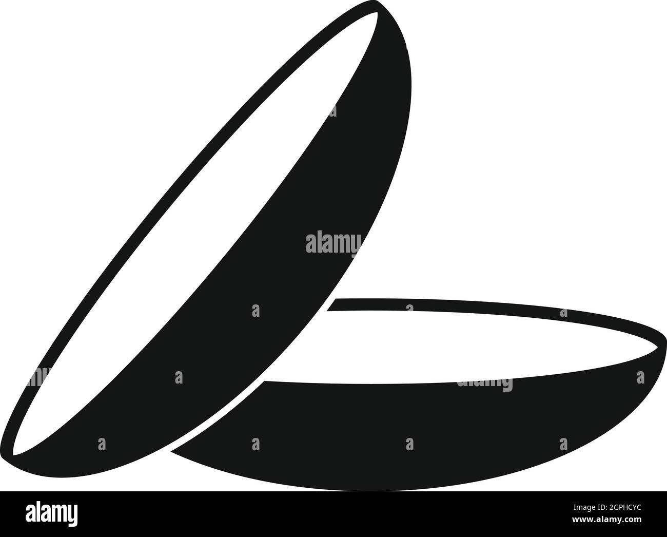 Le lenti a contatto, l'icona di stile semplice Illustrazione Vettoriale