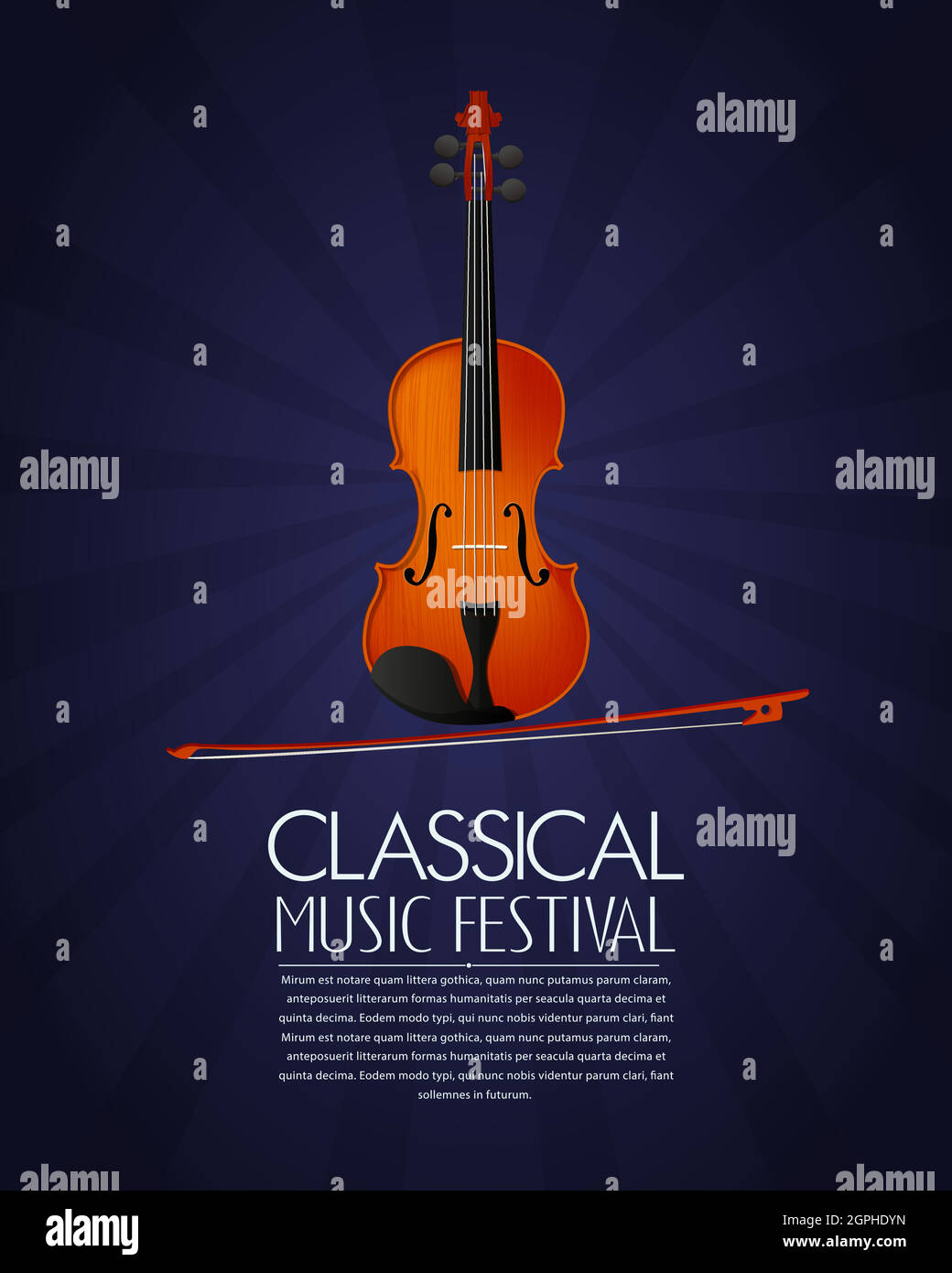 Musica classica concept violino Illustrazione Vettoriale