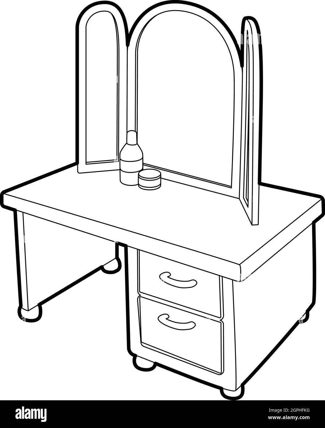 Tavolo con un icona di specchio Illustrazione Vettoriale