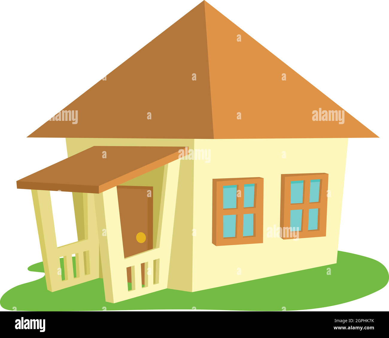 Icona di bungalow, stile cartoon Illustrazione Vettoriale