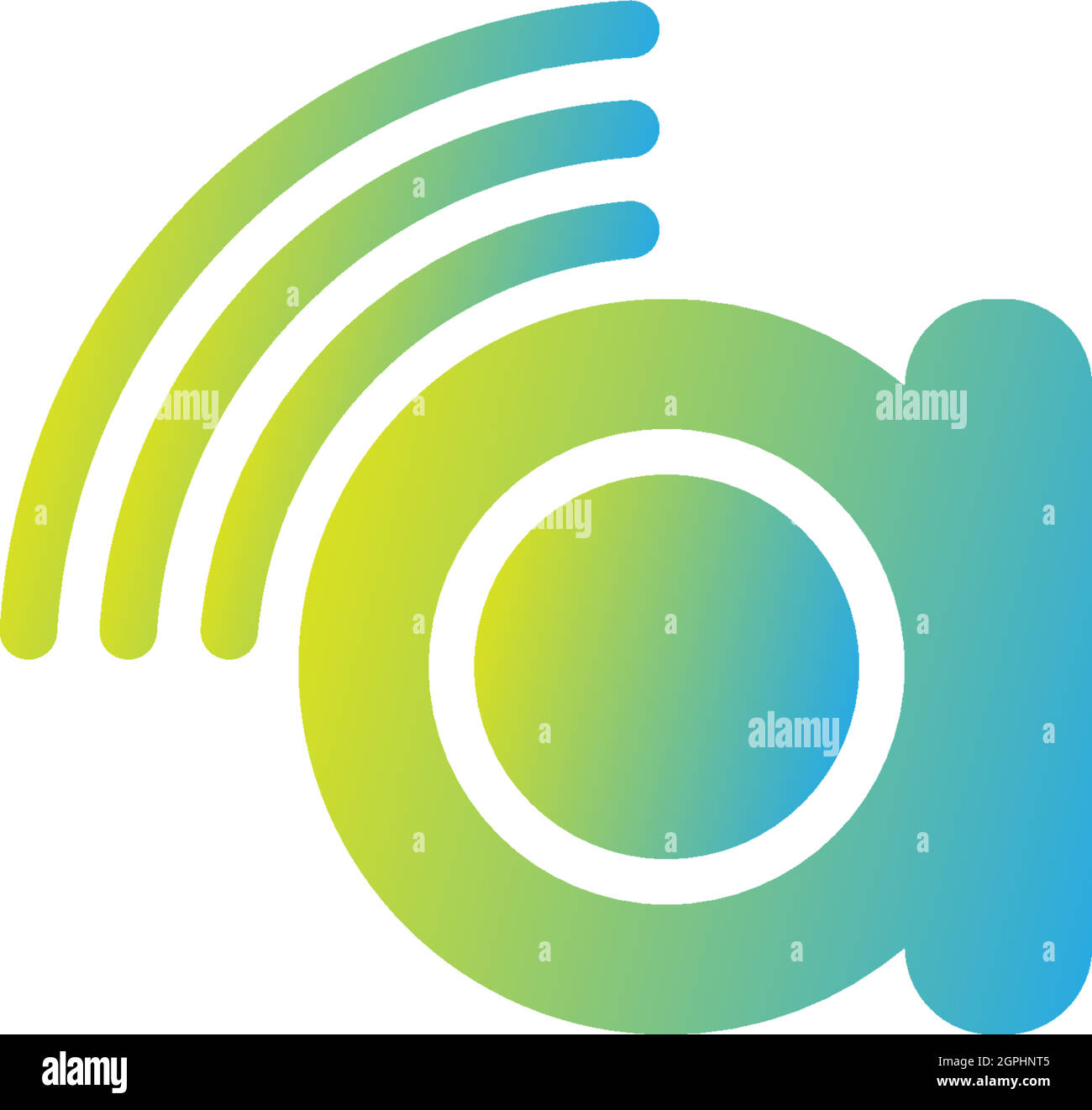 Lettera A logo Internet wireless Illustrazione Vettoriale