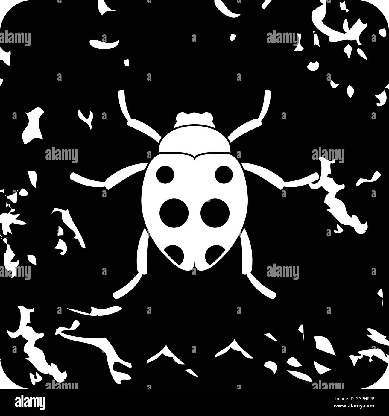 Icona bug, stile grunge Illustrazione Vettoriale