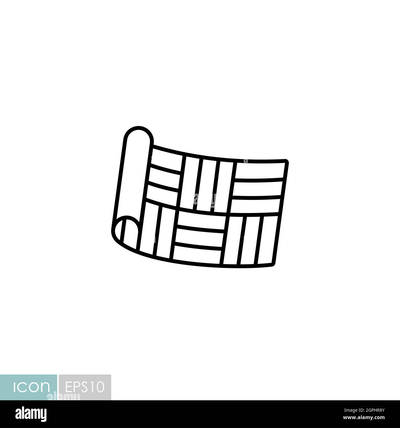 Icona del vettore a rullo del linoleum piatta Illustrazione Vettoriale