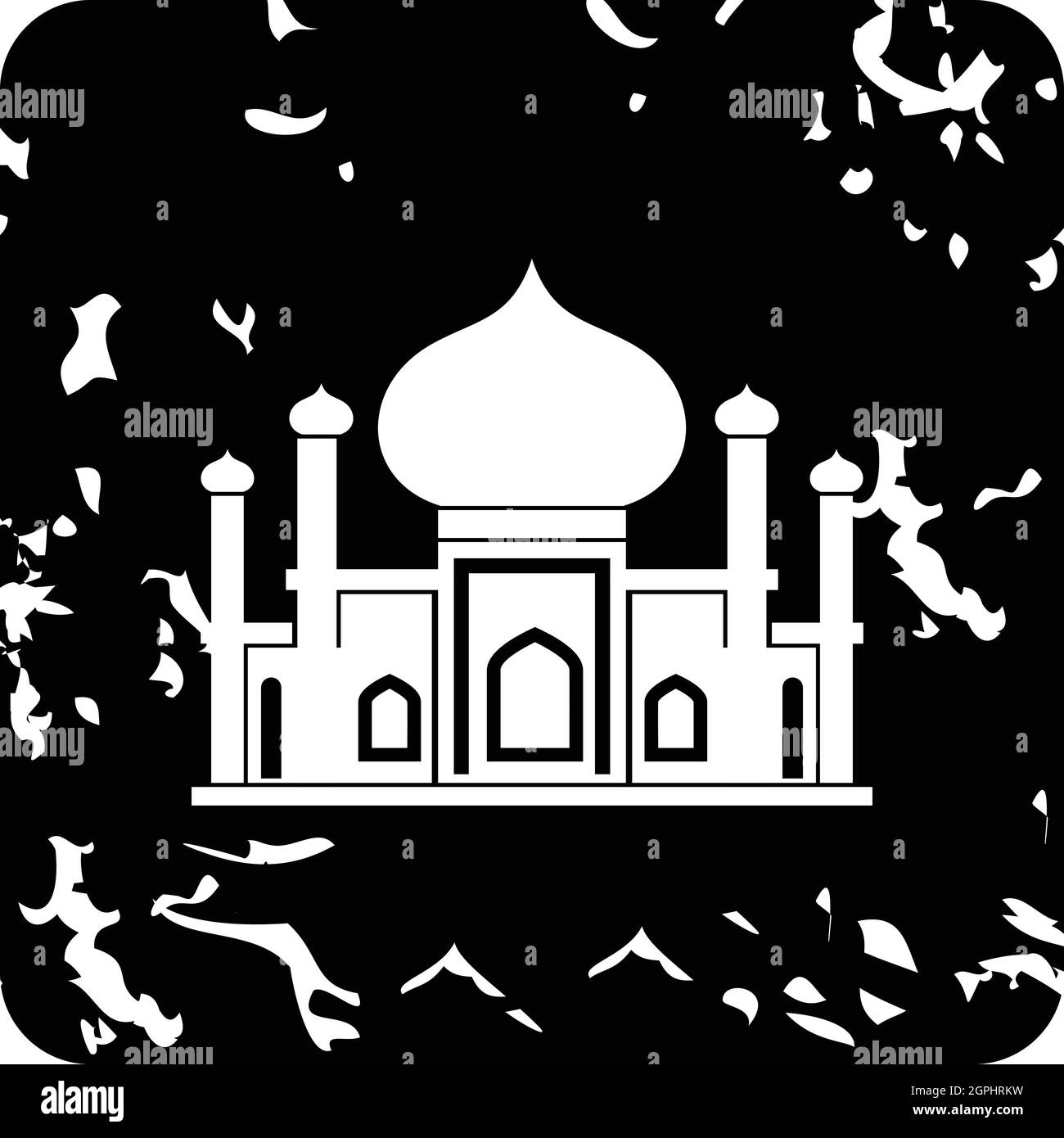 Icona della moschea, stile grunge Illustrazione Vettoriale