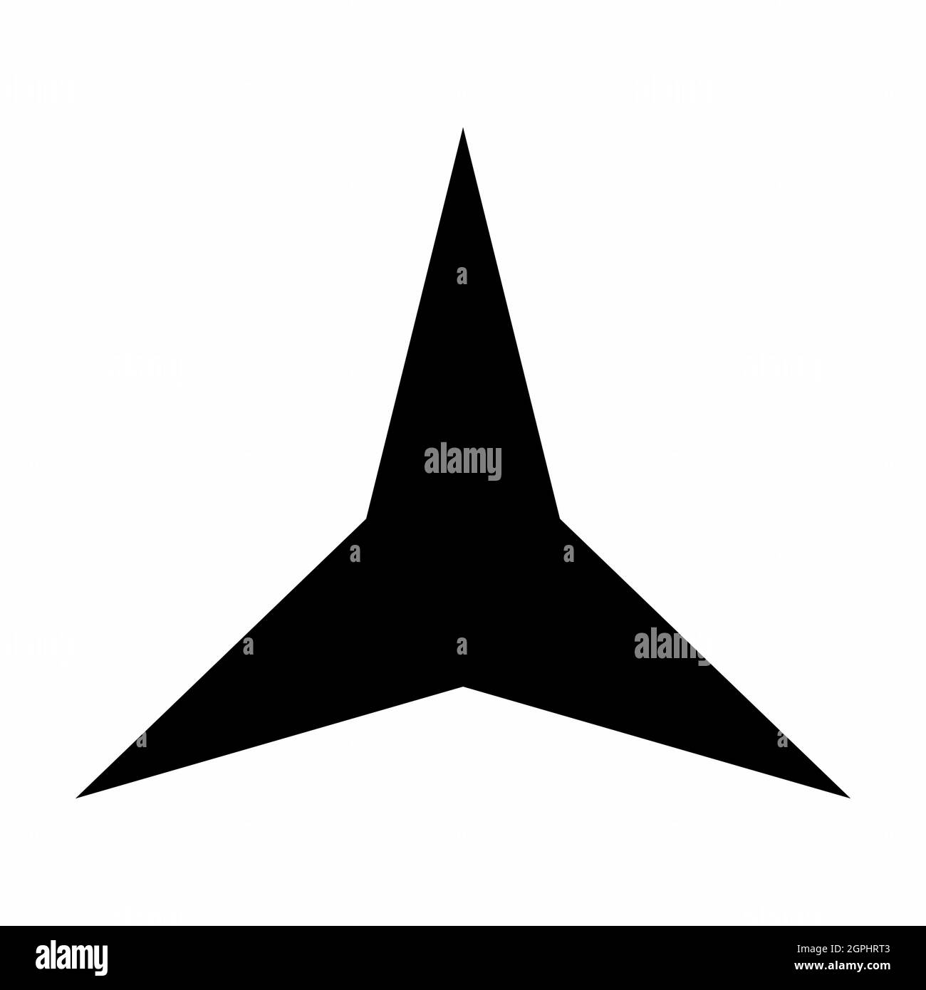 Icona a tre stelle a punta isolata su sfondo bianco Illustrazione Vettoriale