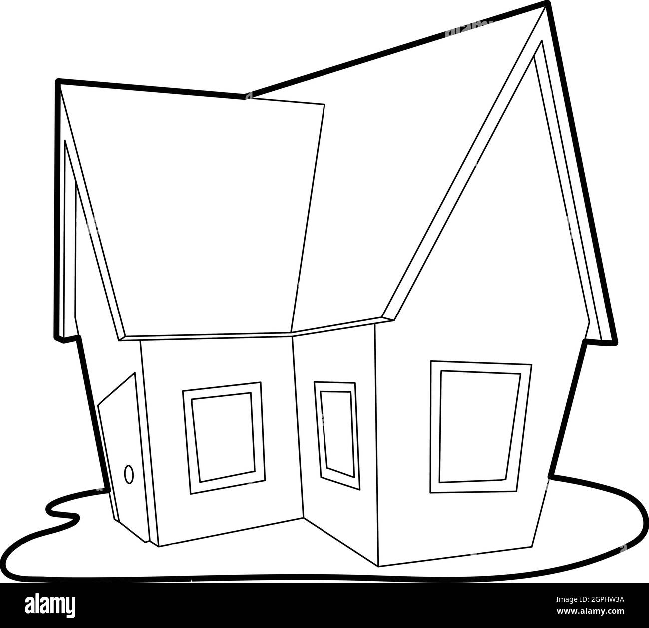 Icona di cottage, stile contorno Illustrazione Vettoriale