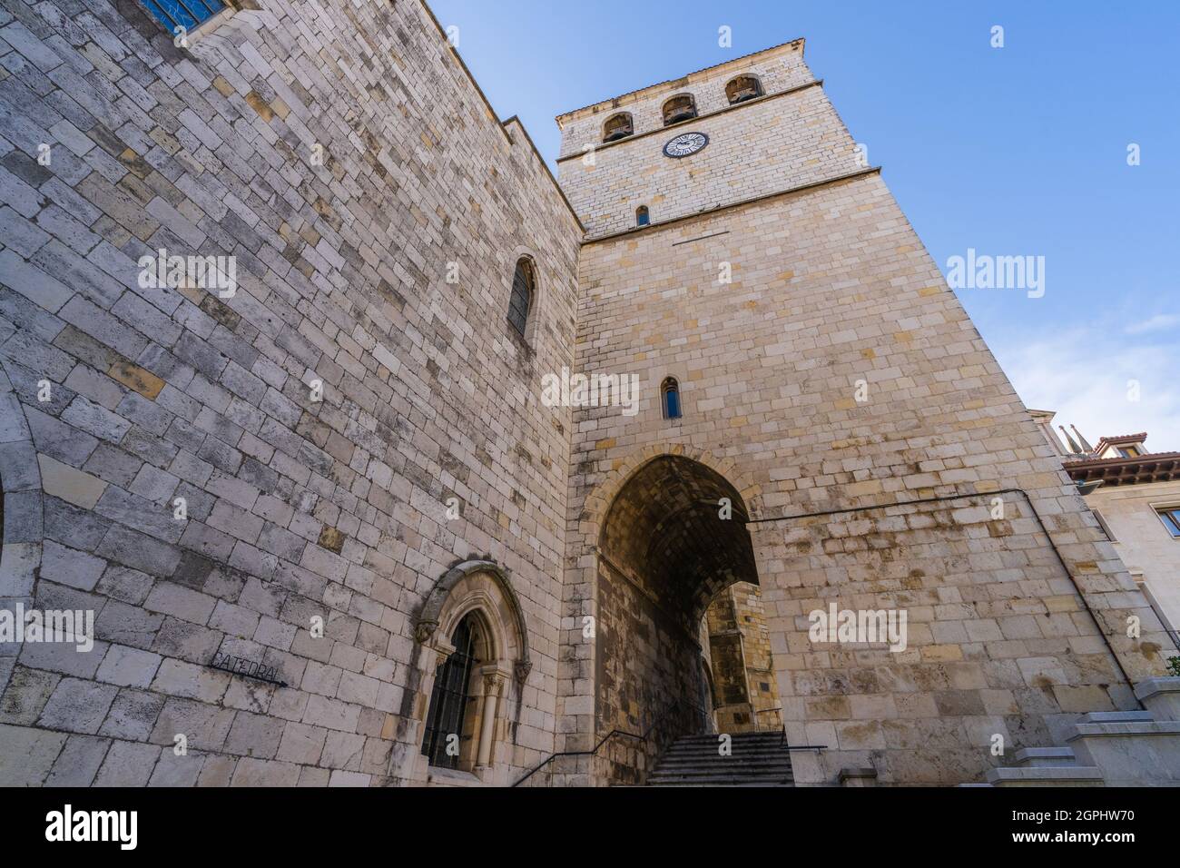 Vista della Cattedrale di Santander in Cantabria, Spagna Foto Stock