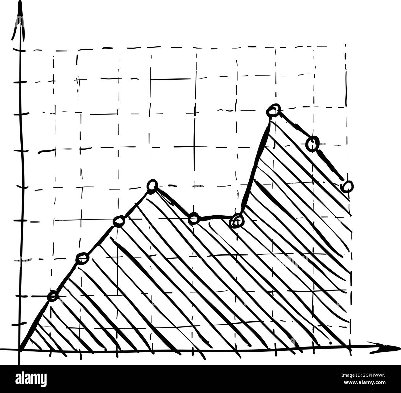 Diagramma di crescita infographics, disegnati a mano stile Illustrazione Vettoriale