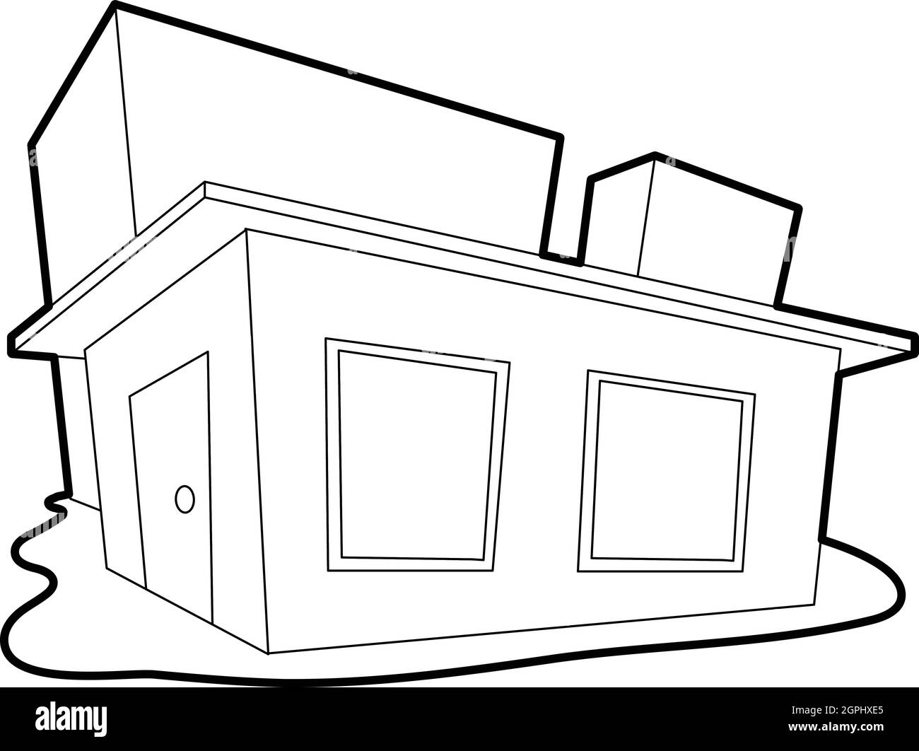 Casa Piccola icona di stile di contorno Illustrazione Vettoriale