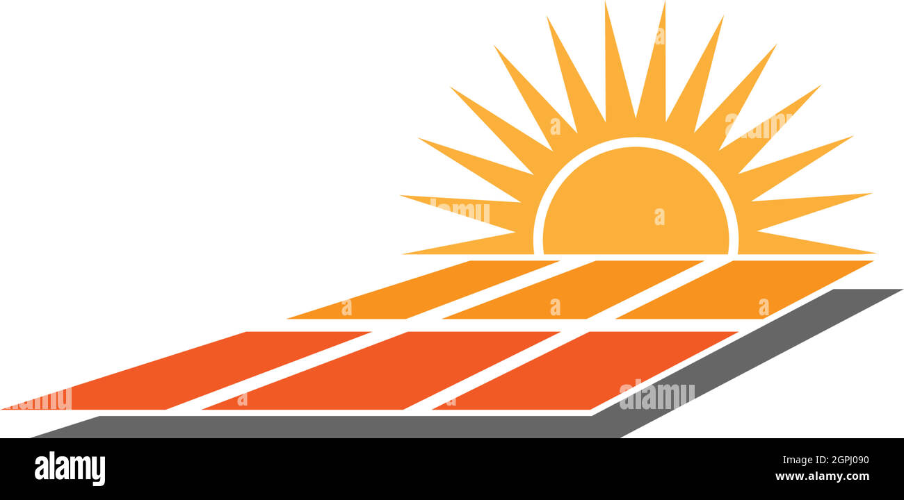 Energia solare simbolo fulmine icona logo vettore di disegno Illustrazione Vettoriale