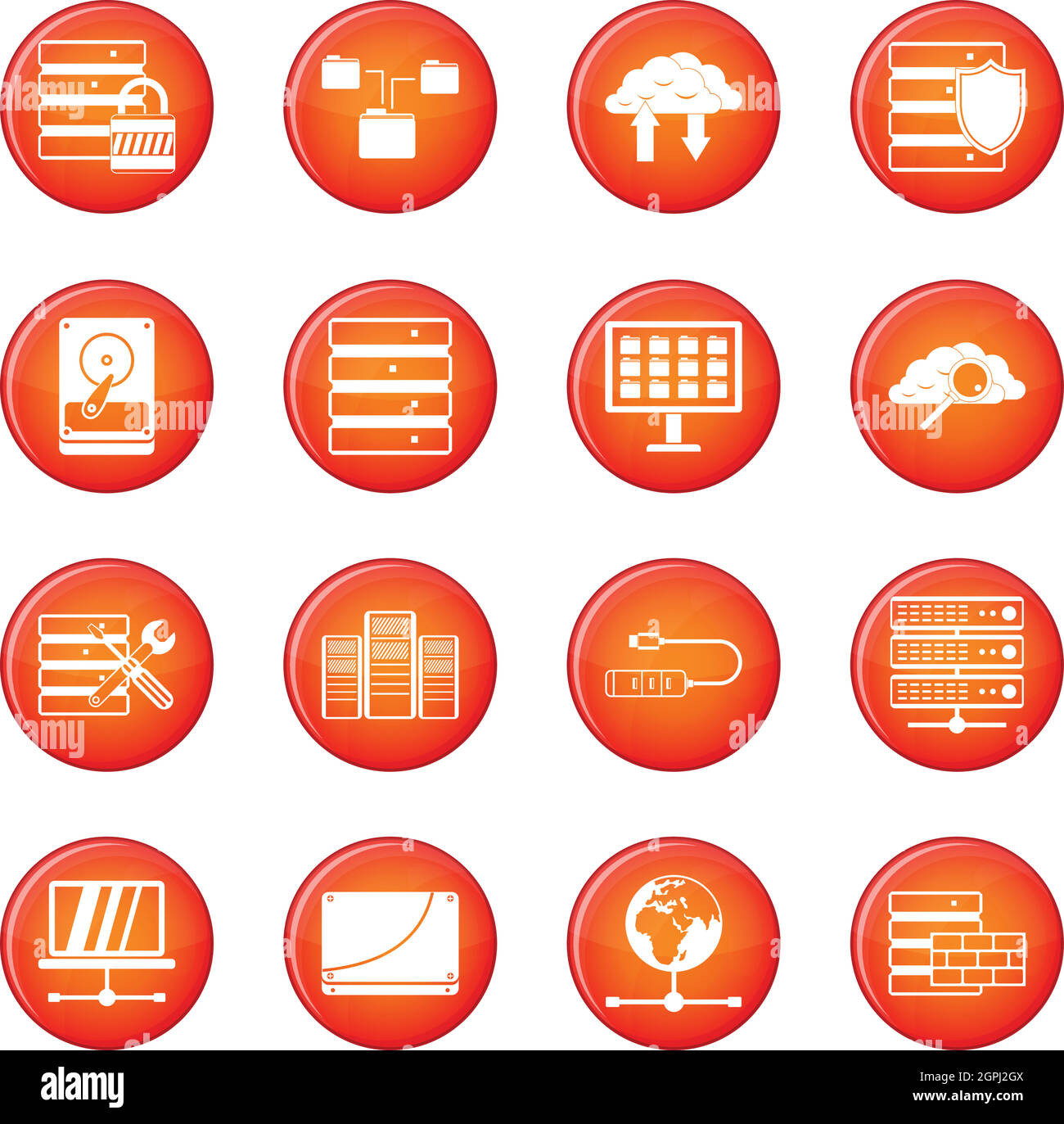 Set di vettori icone database Illustrazione Vettoriale